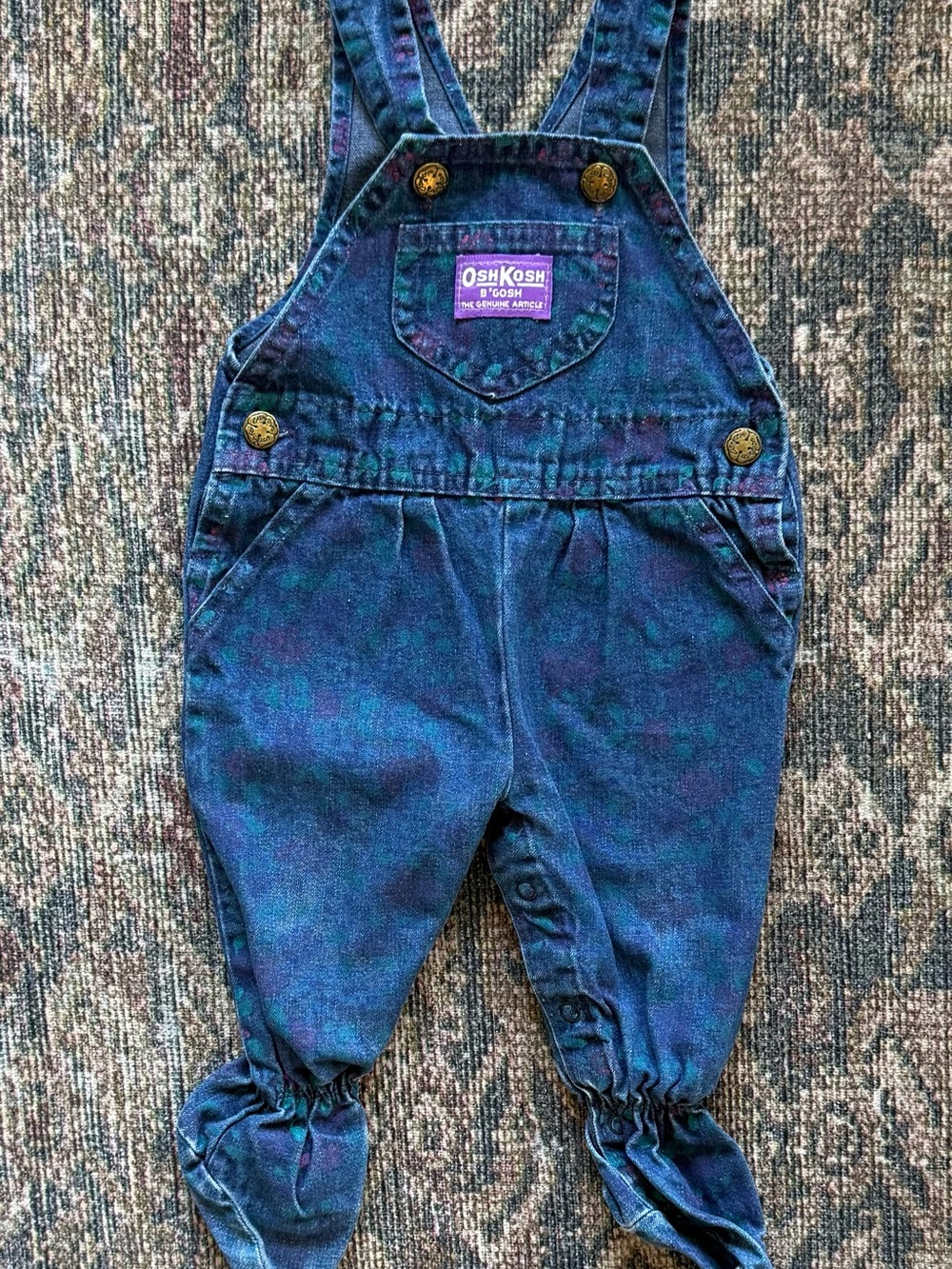 Vintage Oshkosh floral overalls size 3-6 months